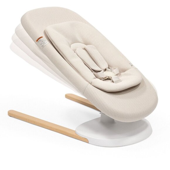 Stokke Yoga Baby Bouncer & Swing NWT NEW cream color wood base - Picture 3 of 3